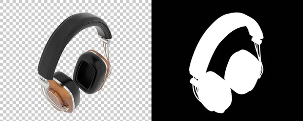 Damalı Siyah Üzerine Boyutlu Kulaklık Çizimi — Stok fotoğraf