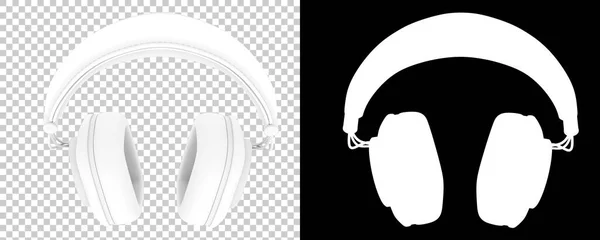 チェッカーとブラックのヘッドフォンの3Dイラスト — ストック写真