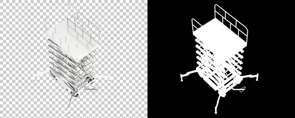 Ножницы Подъемник Платформы Изолированы Заднем Плане Рендеринг Иллюстрация — стоковое фото
