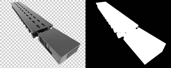 黒と透明な背景に隔離されたホイールを備えたモバイルプラットフォーム 3Dレンダリング イラスト — ストック写真