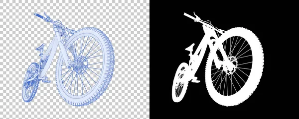 Bicicleta Montanha Isolada Fundo Branco Renderização Ilustração — Fotografia de Stock
