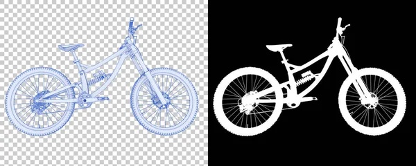 Bicicletta Montagna Isolata Fondo Bianco Rendering Illustrazione — Foto Stock