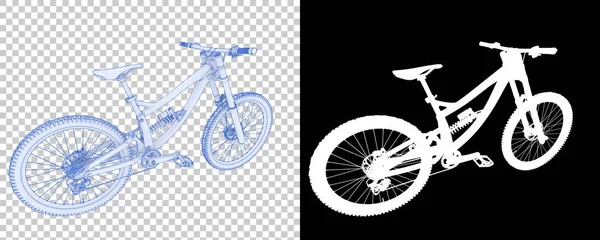 Mountainbike Isoliert Auf Weißem Hintergrund Darstellung Illustration — Stockfoto