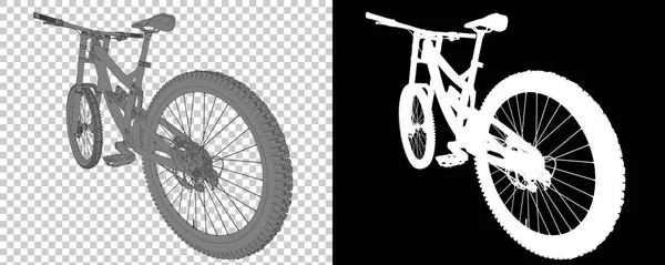山地自行车隔离在白色的背景上 3D渲染 — 图库照片