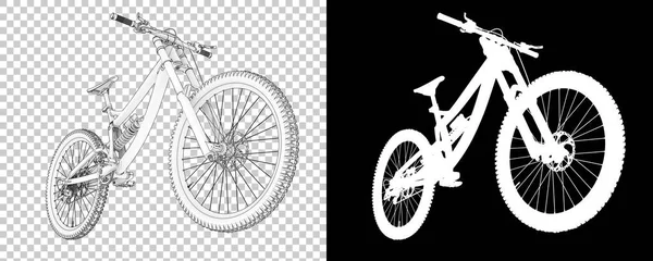Bicicleta Montaña Aislada Sobre Fondo Blanco Representación Ilustración —  Fotos de Stock