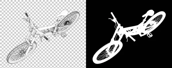 Hegyi Kerékpár Elszigetelt Fehér Háttérrel Renderelés Illusztráció — Stock Fotó