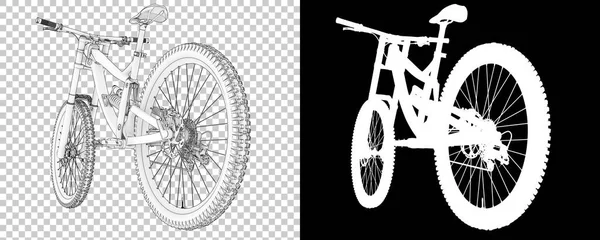 Bicicletta Montagna Isolata Fondo Bianco Rendering Illustrazione — Foto Stock