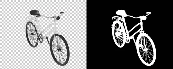 被白色背景隔离的旧自行车 3D渲染 — 图库照片