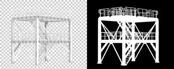 Промышленная Платформа Изолирована Заднем Плане Рендеринг Иллюстрация — стоковое фото