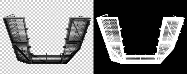 Arka planda sanayi platformu izole edilmiş. 3d görüntüleme - illüstrasyon