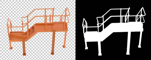 Plataforma Industrial Com Escadas Isoladas Fundo Renderização Ilustração — Fotografia de Stock