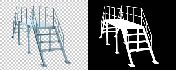Industrieplattform Mit Isolierten Treppen Hintergrund Darstellung Illustration — Stockfoto