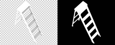 Arka planda izole edilmiş merdivenler, resimlendirilmiş 3D