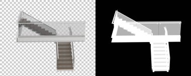 Arka planda izole edilmiş merdivenler, resimlendirilmiş 3D