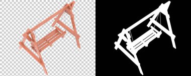 Arkaplanda izole edilmiş ahşap bahçe salıncağı