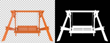 Arkaplanda izole edilmiş ahşap bahçe salıncağı