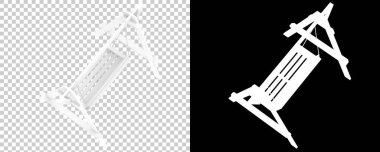 Arkaplanda izole edilmiş ahşap bahçe salıncağı