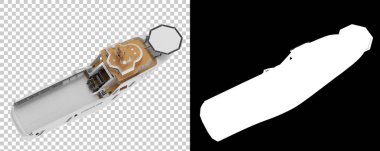 Arka planda büyük geminin 3 boyutlu görüntüsü izole edildi. Taşıyıcı illüstrasyonu