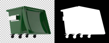 Çöp kutusu arka planda izole edildi. 3d oluşturma