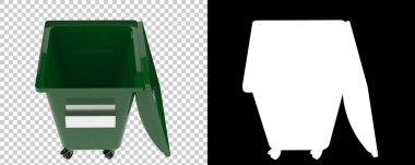 Çöp kutusu arka planda izole edildi. 3d oluşturma