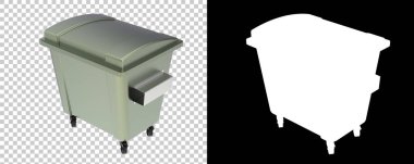 Çöp kutusu arka planda izole edildi. 3d oluşturma