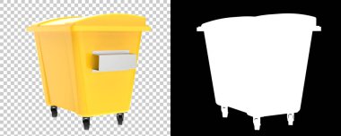 Çöp kutusu arka planda izole edildi. 3d oluşturma