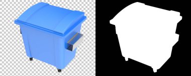 Çöp kutusu arka planda izole edildi. 3d oluşturma