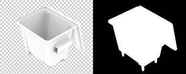 Çöp kutusu arka planda izole edildi. 3d oluşturma