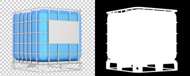 Su kabı arka planda izole edildi. 3d oluşturma