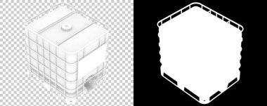 Su kabı arka planda izole edildi. 3d oluşturma