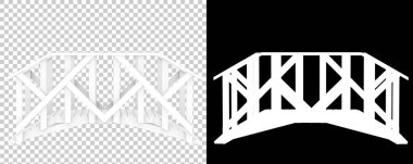 Tahta köprü arka planda izole edilmiş. 3d oluşturma