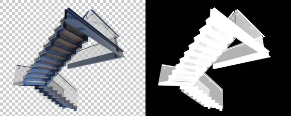 背景に隔離された階段 3Dレンダリング イラスト — ストック写真