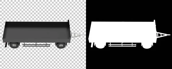 Car trailer isolated on white background. 3d rendering - illustration