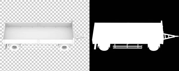 白い背景に隔離された車のトレーラー 3Dレンダリング イラスト — ストック写真