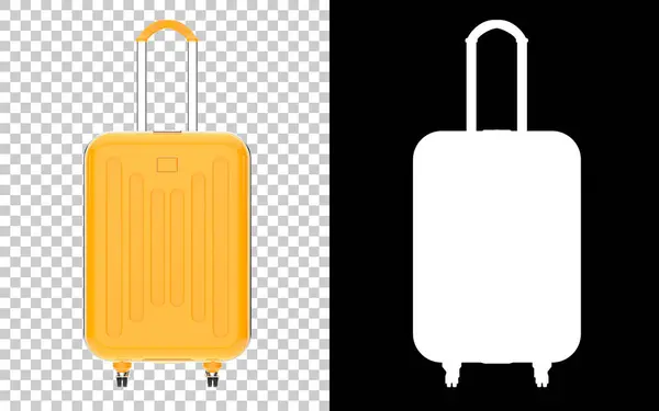 Moderner Koffer Auf Transparentem Und Schwarzem Hintergrund — Stockfoto