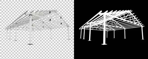仓库结构与背景隔离 3D渲染 — 图库照片