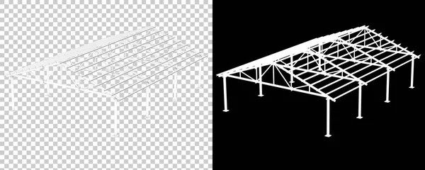 Arka Planda Depo Yapısı Izole Edilmiş Görüntüleme Illüstrasyon — Stok fotoğraf