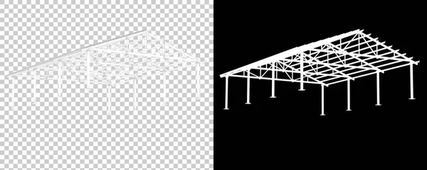 仓库结构与背景隔离 3D渲染 — 图库照片