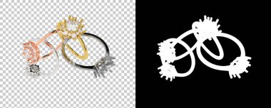 Dekoratif değerli mücevherlerin 3D çizimi