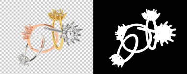 Dekoratif değerli mücevherlerin 3D çizimi