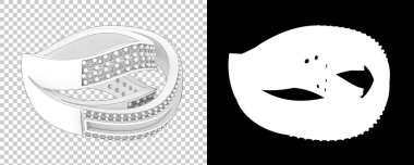 Dekoratif değerli mücevherlerin 3D çizimi