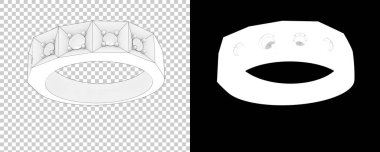 Dekoratif değerli mücevherlerin 3D çizimi