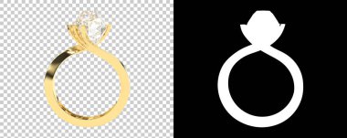 3D yüzük modelleri, pırlantalı sarı altın yüzük. 