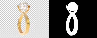 3D yüzük modelleri, pırlantalı sarı altın yüzük. 