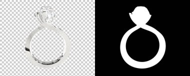 3D yüzük modelleri, pırlantalı beyaz altın yüzük. 