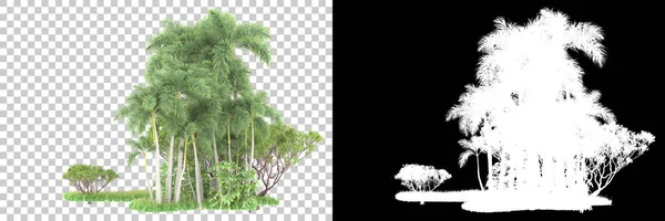 Δέντρα Απομονωμένα Φόντο Μάσκα Απόδοση Εικονογράφηση — Φωτογραφία Αρχείου
