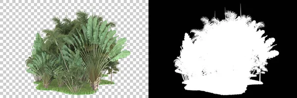 Arka Planda Maskeli Tropik Bir Orman Görüntüleme Illüstrasyon — Stok fotoğraf