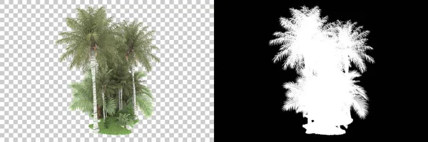 Trópusi Erdő Háttérben Maszkkal Renderelés Illusztráció — Stock Fotó