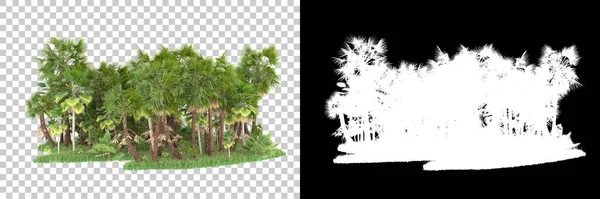Tropical Forest Background Mask Rendering Illustration — Stock Photo, Image