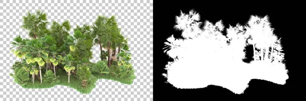 Tropical Forest Background Mask Rendering Illustration — Stock Photo, Image